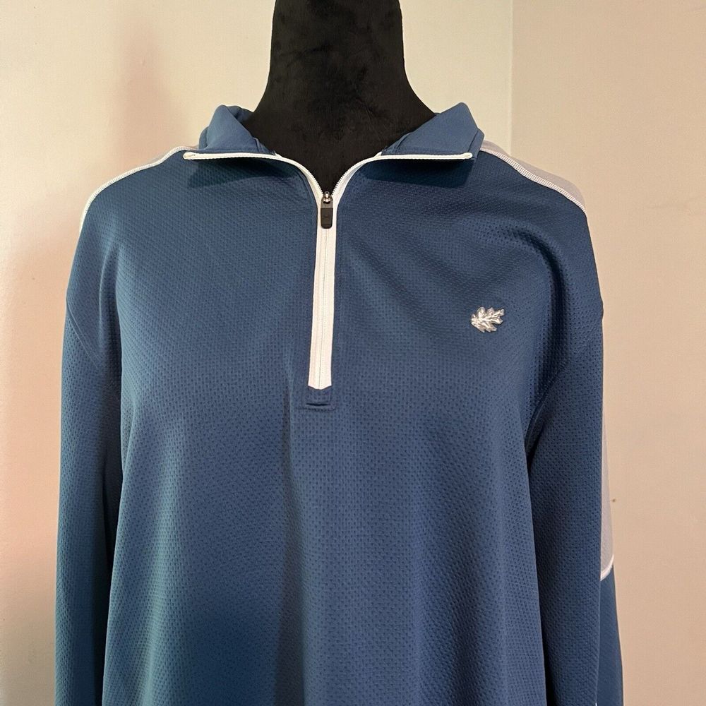 Under Armour Men All Season Gear L 1/4 Zip Sweater Pullover Loose Fit‎ Blue Logo